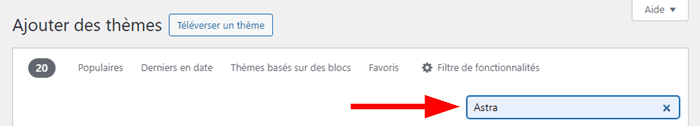 Comment installer un thème sur WordPress + 10 meilleurs thèmes en 2025 3 Rechercher un thème avec la barre de recherche