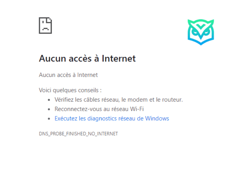 Comment réparer l'erreur DNS_PROBE_FINISHED_NO_INTERNET