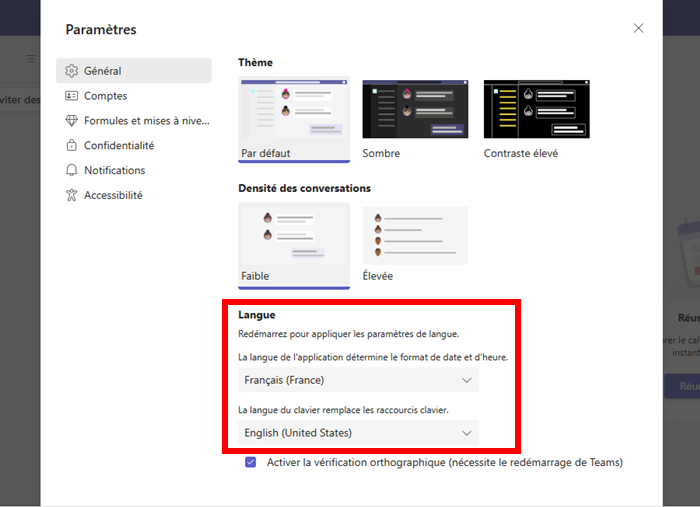 Maîtrisez Microsoft Teams : guide complet pour télécharger et utiliser gratuitement la plateforme 2 Changer la langue de l'interface Microsoft Teams :