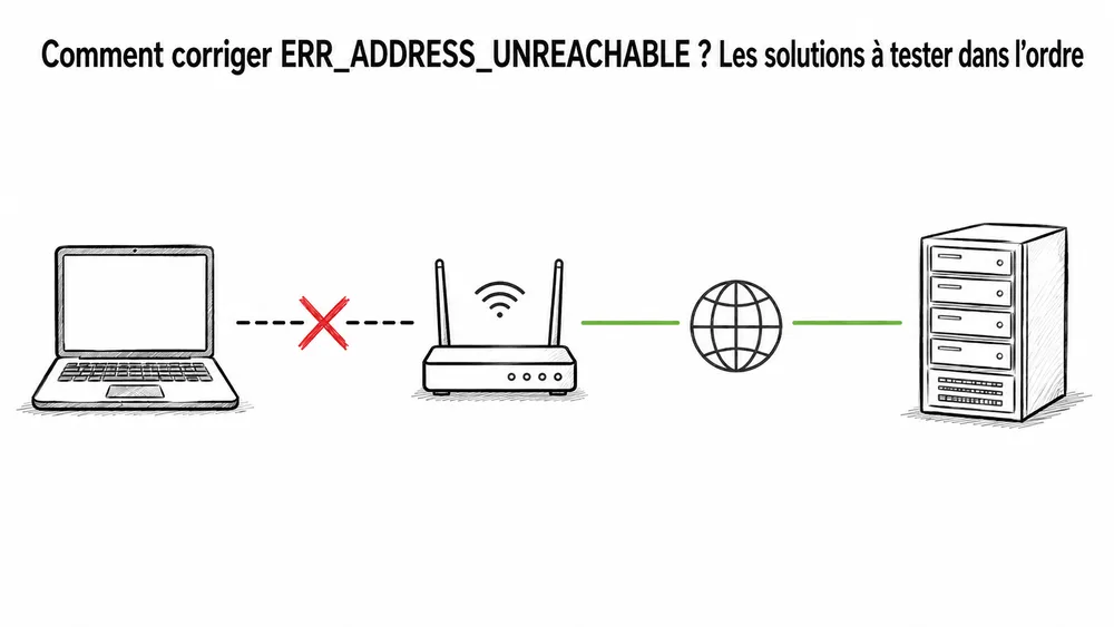 Comment corriger ERR_ADDRESS_UNREACHABLE ? Les 12 solutions à tester dans l’ordre