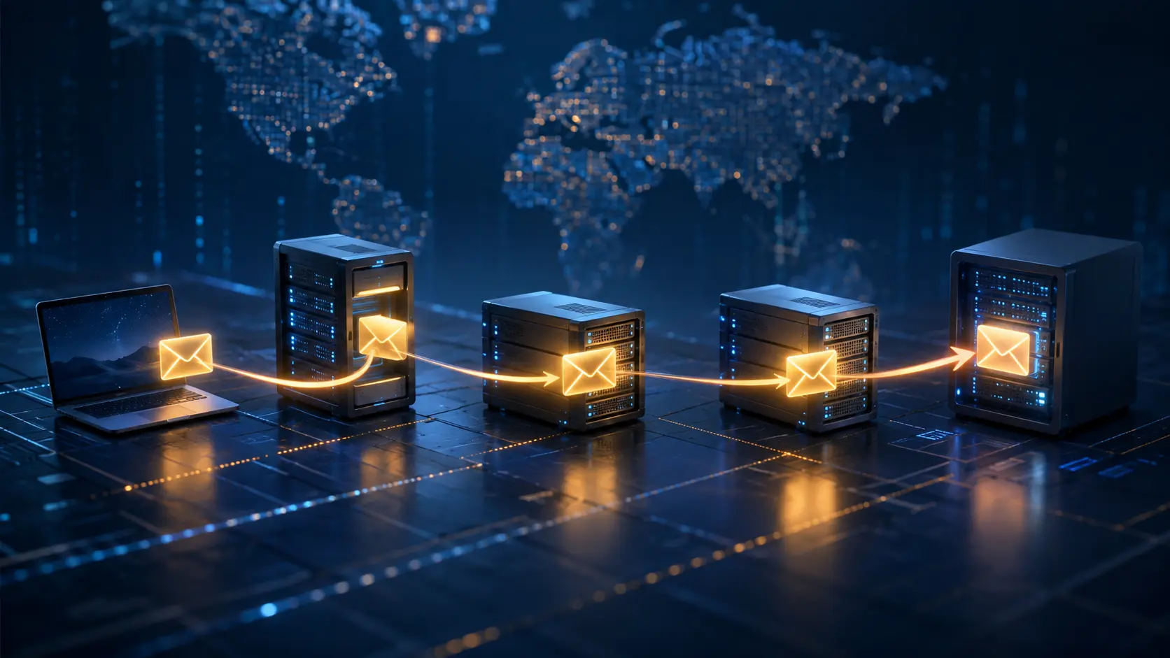 Comment se déroule une session SMTP complète ?