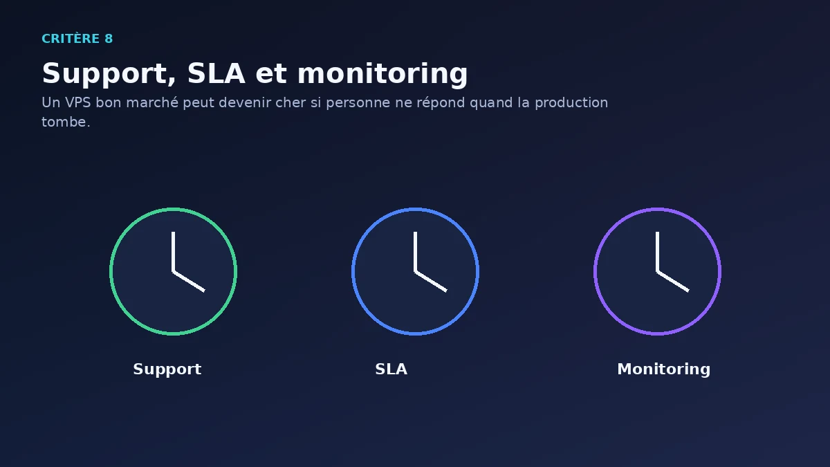8. Support, SLA et surveillance : ce qui compte en cas de panne