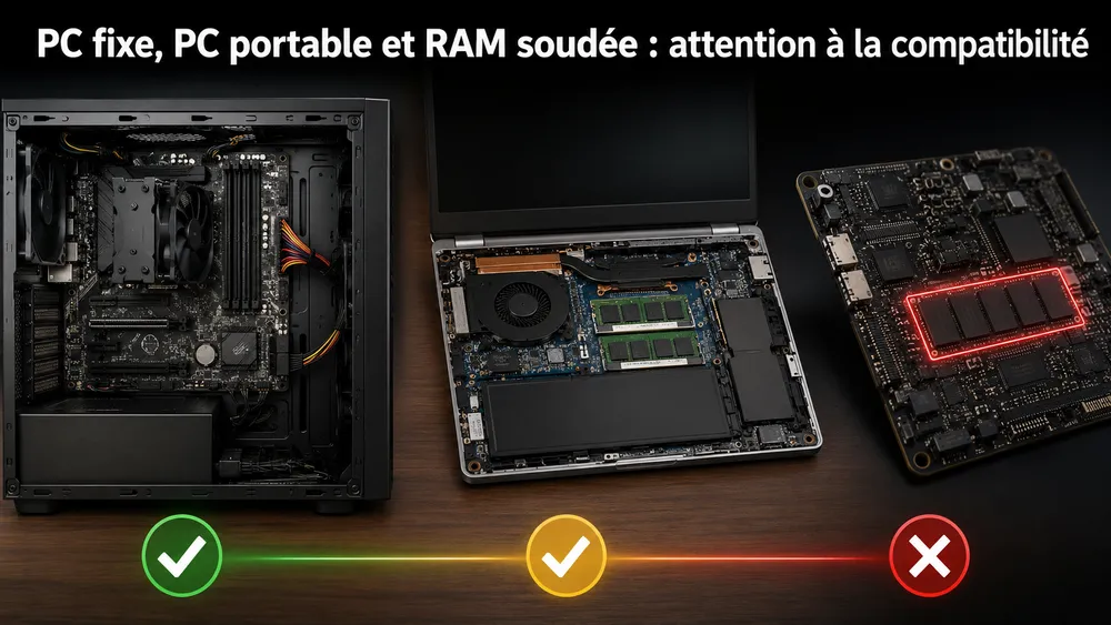 PC fixe, PC portable et RAM soudée : attention à la compatibilité
