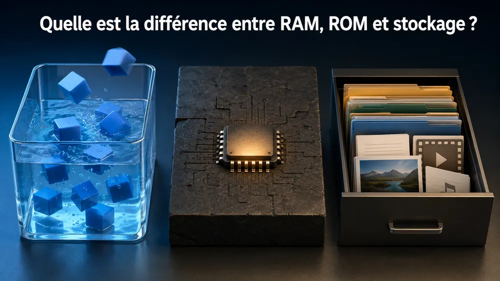 Quelle est la différence entre RAM, ROM et stockage ?