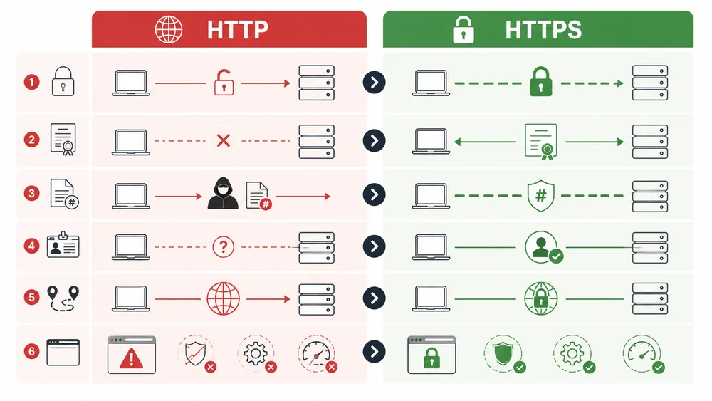 Quelles sont les principales différences entre HTTP et HTTPS ?