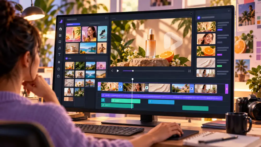 Interface d'InVideo, logiciel vidéo gratuit orienté marketing avec filigrane en version gratuite