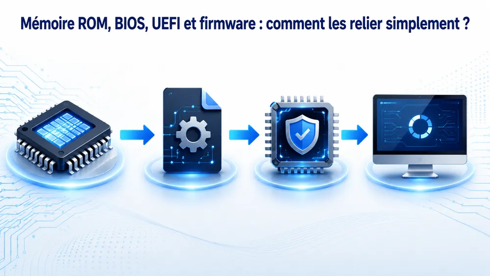 Mémoire ROM, BIOS, UEFI et firmware : comment les relier simplement ?