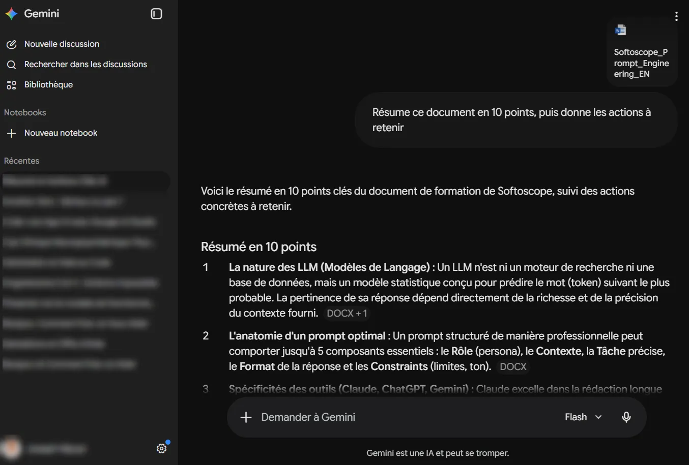 Générer un résumé du document avec Gemini