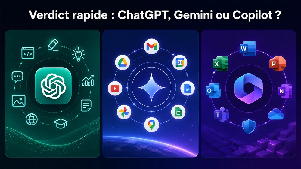 Verdict rapide : ChatGPT, Gemini ou Copilot ?