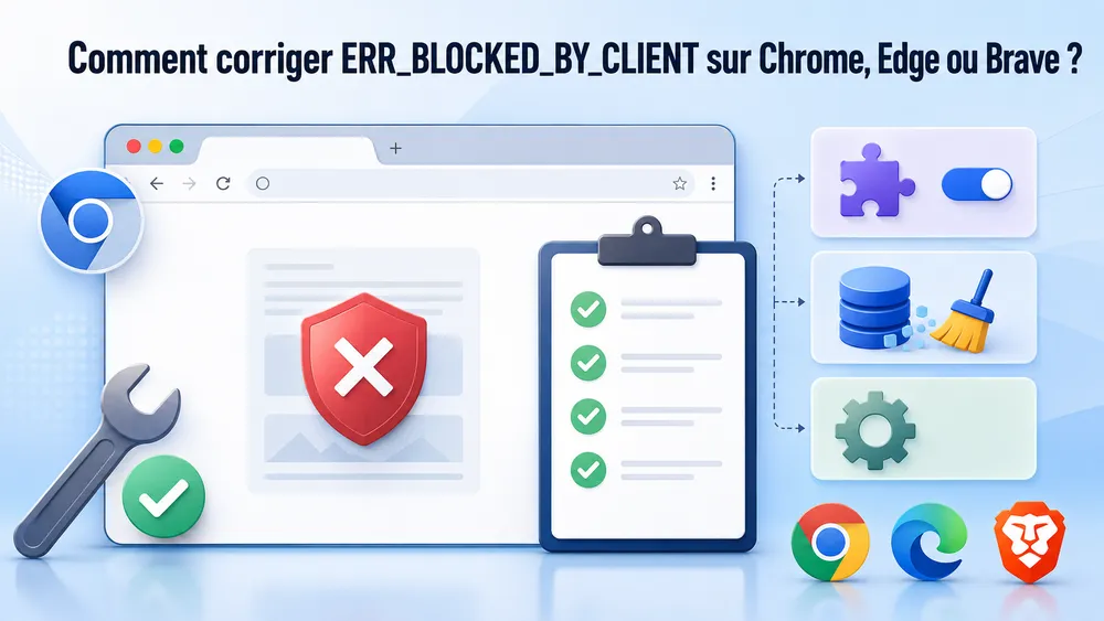 ERR_BLOCKED_BY_CLIENT : que signifie cette erreur et comment la corriger sur Chrome, Edge, WordPress ?