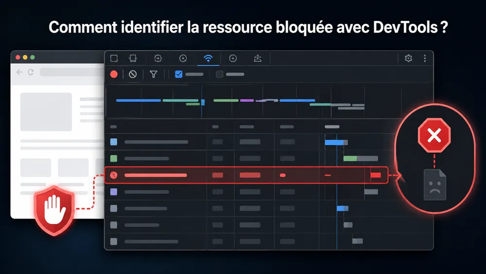 Comment identifier la ressource bloquée avec DevTools ?