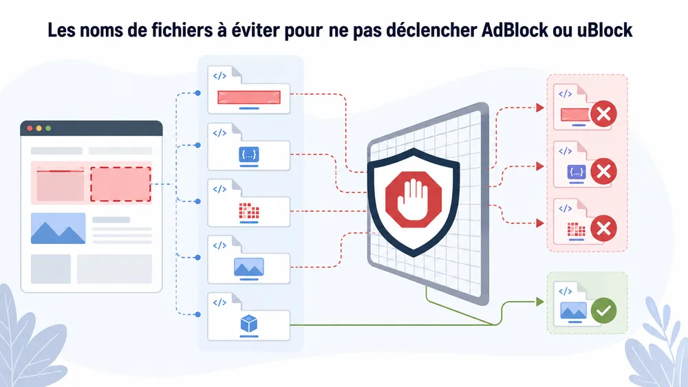 Les noms de fichiers à éviter pour ne pas déclencher AdBlock ou uBlock