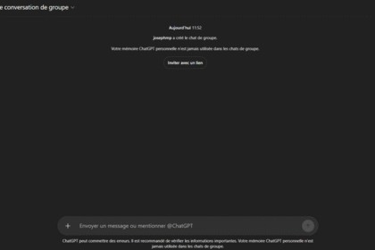 Interface de conversation de groupe ChatGPT Compte