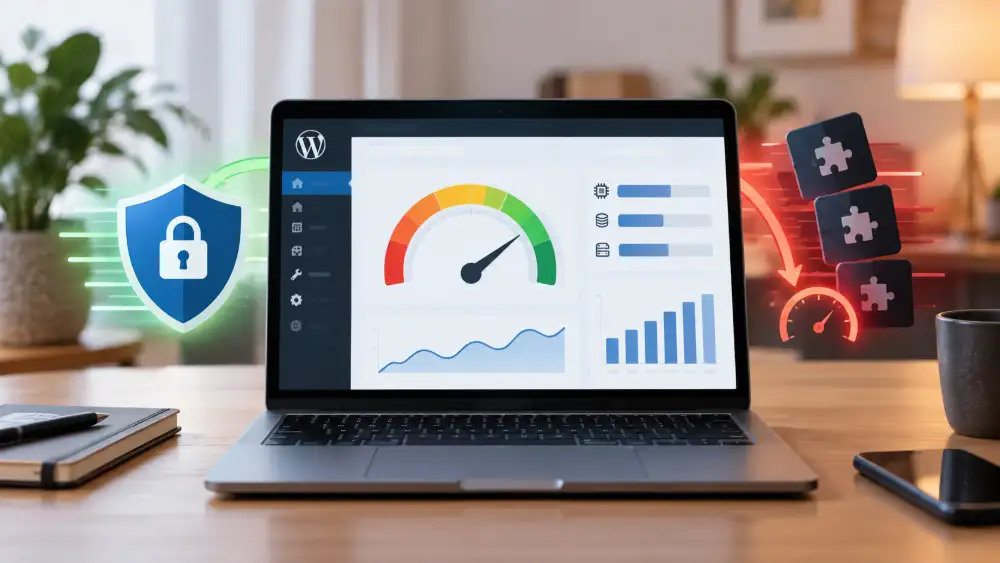 Graphique illustrant l'impact comparé des plugins de sécurité sur le temps de chargement 