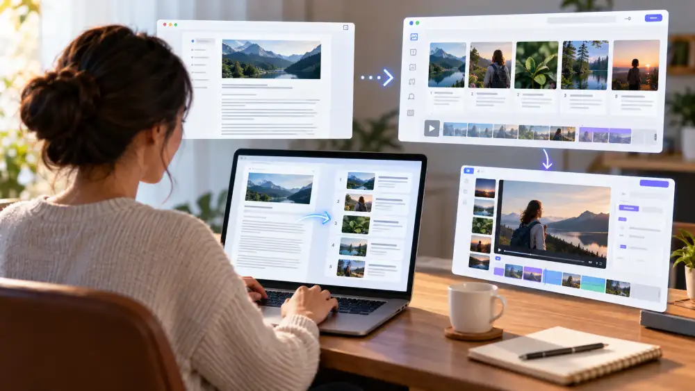 Comment créer une vidéo avec l'IA : le tutoriel complet en 7 étapes 6 Transformation d'un article de blog en script vidéo IA avec Pictory et Lumen5