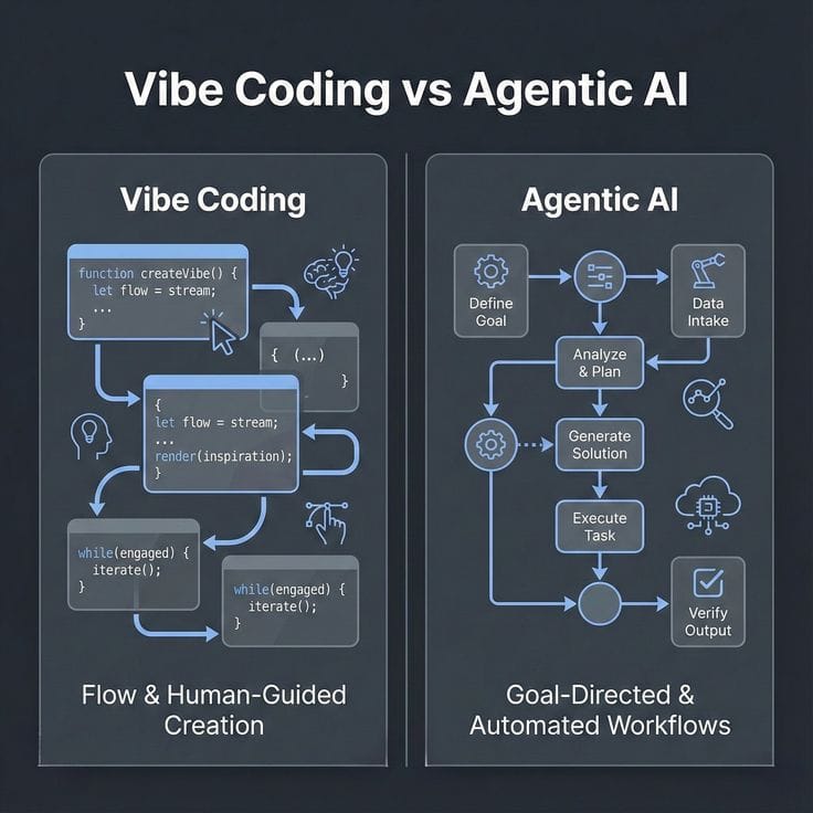 Vibe Coding : définition, outils et révolution du développement IA en 2026 5 Vibe Coding vs Agentic Coding : quelle différence ?