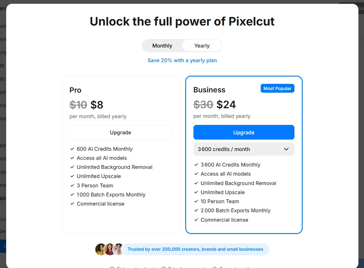 Pixelcut avis 2026 : notre prise en main de l’éditeur photo et vidéo IA 20 Tarifs annuels Pixelcut Pro et Business avec crédits équipes et exports Batch