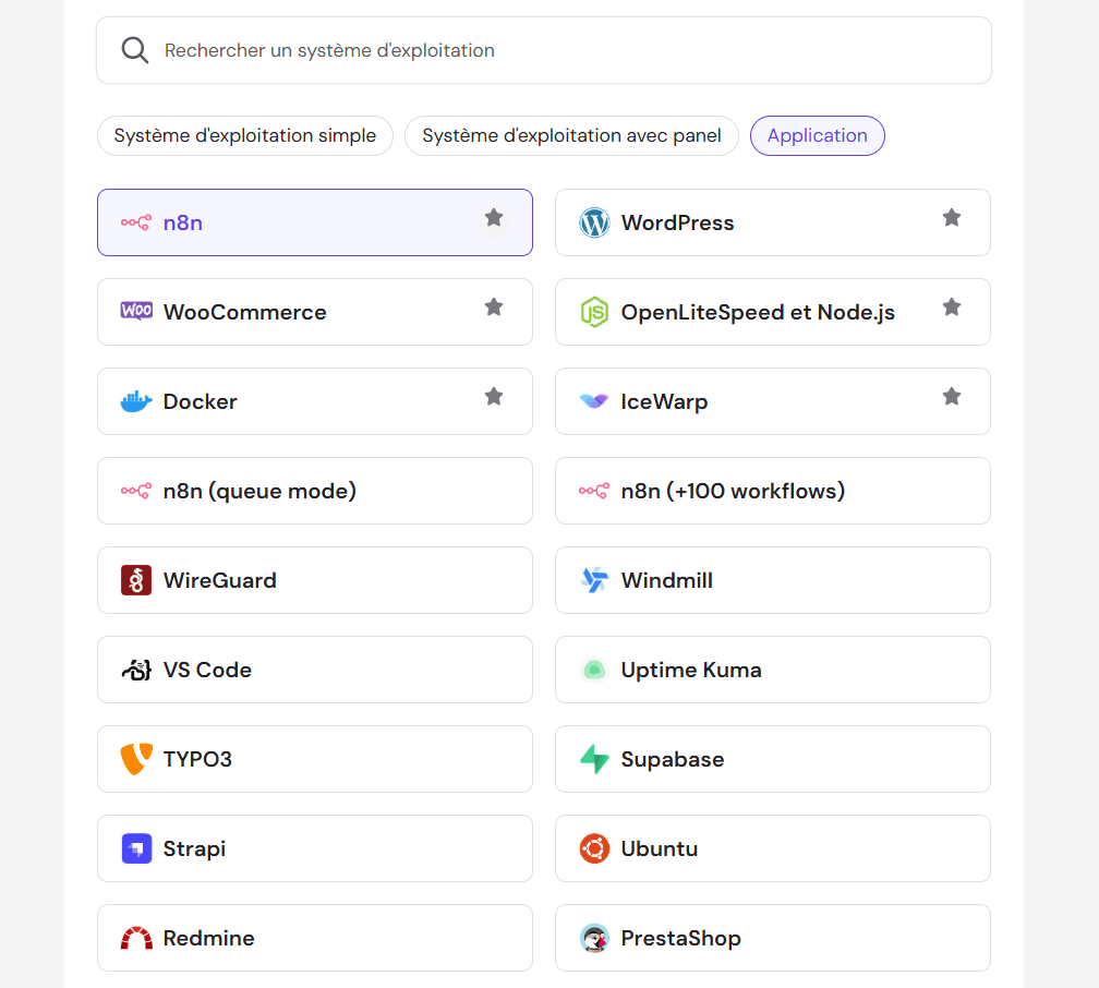 Méthode 1 : installer n8n avec le template Hostinger