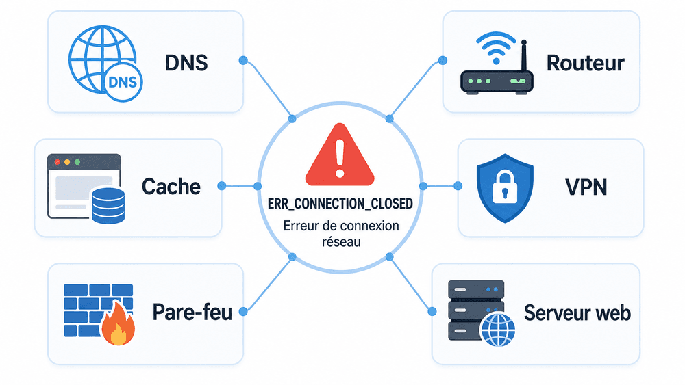 Les causes fréquentes de l’erreur ERR_CONNECTION_CLOSED