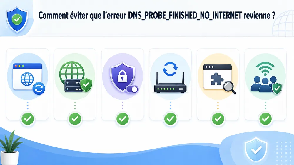 Comment éviter que l’erreur DNS_PROBE_FINISHED_NO_INTERNET revienne ?