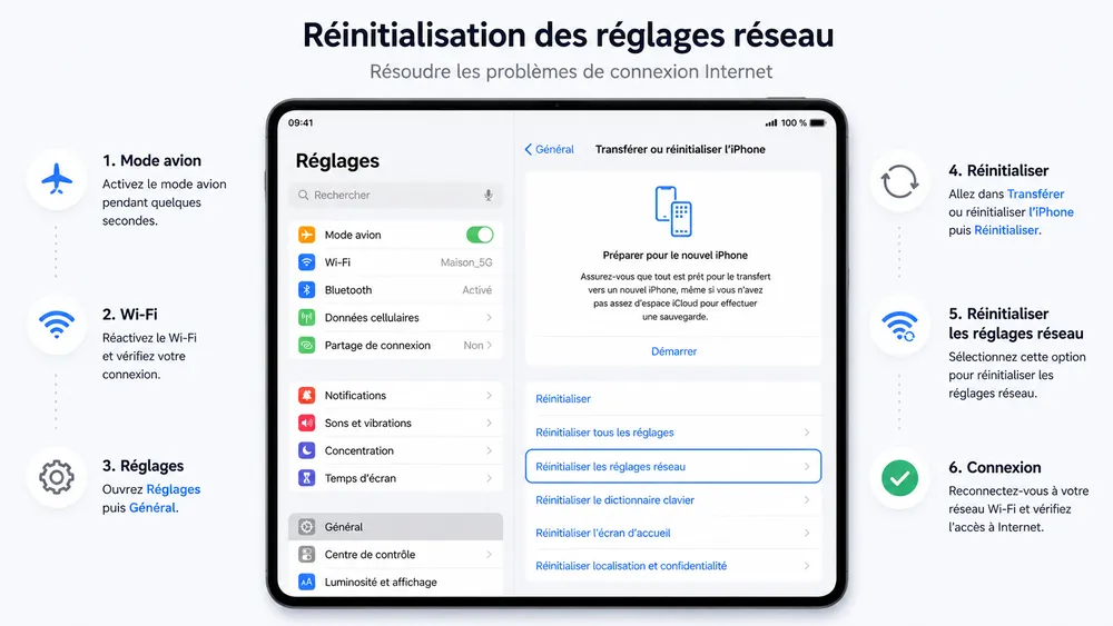 Corriger ERR_INTERNET_DISCONNECTED sur iPhone ou iPad