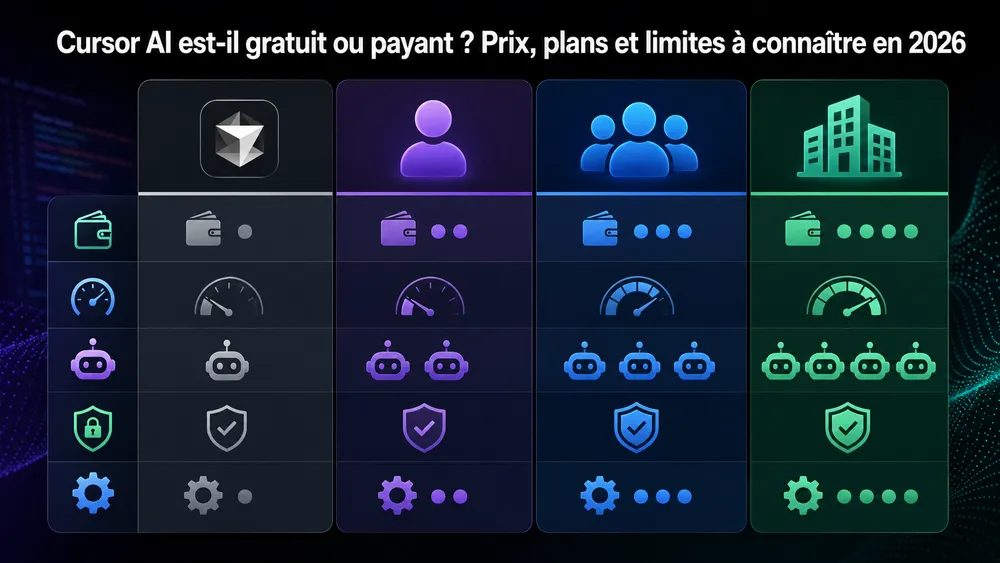 Cursor AI : notre avis complet sur l’éditeur de code IA qui veut remplacer VS Code 4 Cursor AI est-il gratuit ou payant ? Prix, plans et limites à connaître en 2026