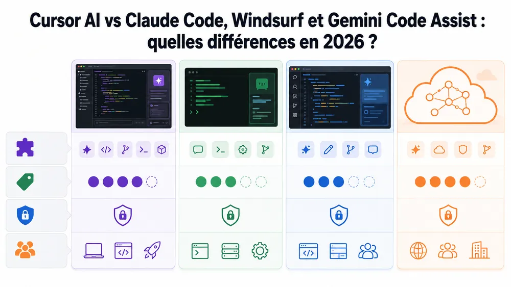 Cursor AI : notre avis complet sur l’éditeur de code IA qui veut remplacer VS Code 9 Cursor AI vs Claude Code, Windsurf et Gemini Code Assist : quelles différences en 2026 ?