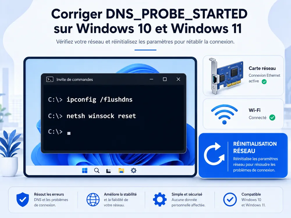 Corriger DNS_PROBE_STARTED sur Windows 10 et Windows 11