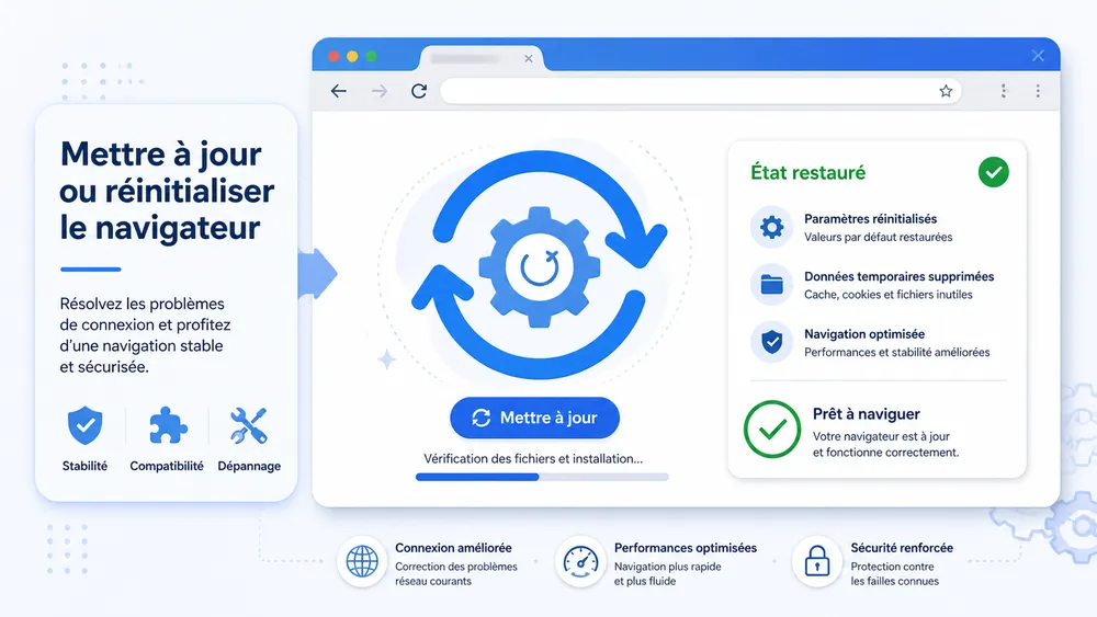 Solution 5 : mettre à jour Chrome ou réinitialiser ses paramètres