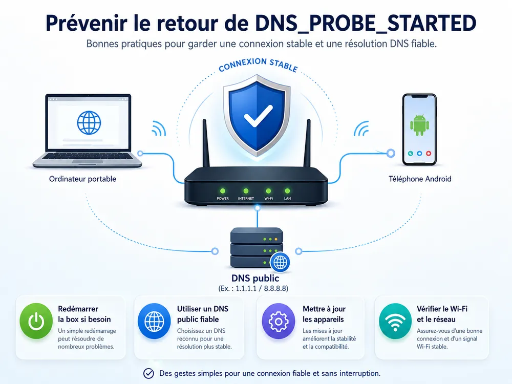 Comment éviter que DNS_PROBE_STARTED revienne ?