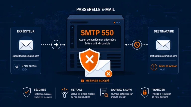 Erreur SMTP 550 : comprendre et résoudre le rejet d’e-mail