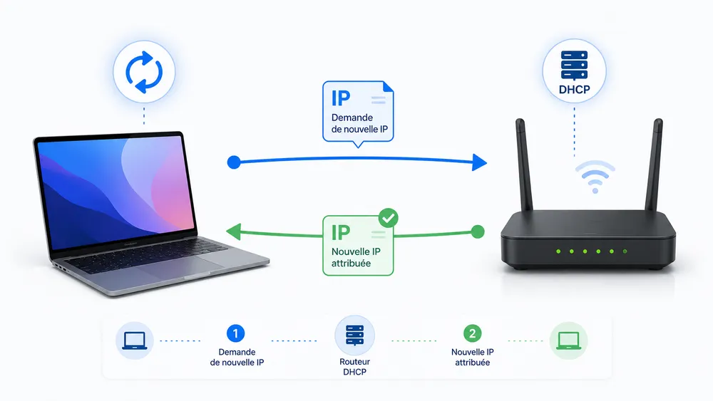 Renouveler le bail DHCP sur Mac