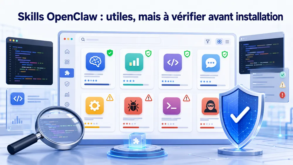 Skills OpenClaw : utiles, mais à vérifier avant installation