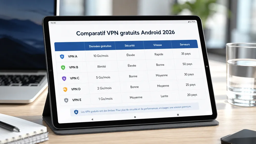 Meilleur VPN gratuit Android 2026 : Top 10 sans carte bancaire