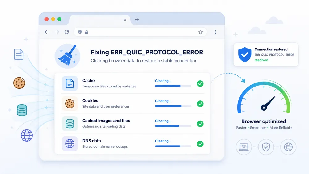 Solution 2 : vider le cache, les cookies et le cache DNS
