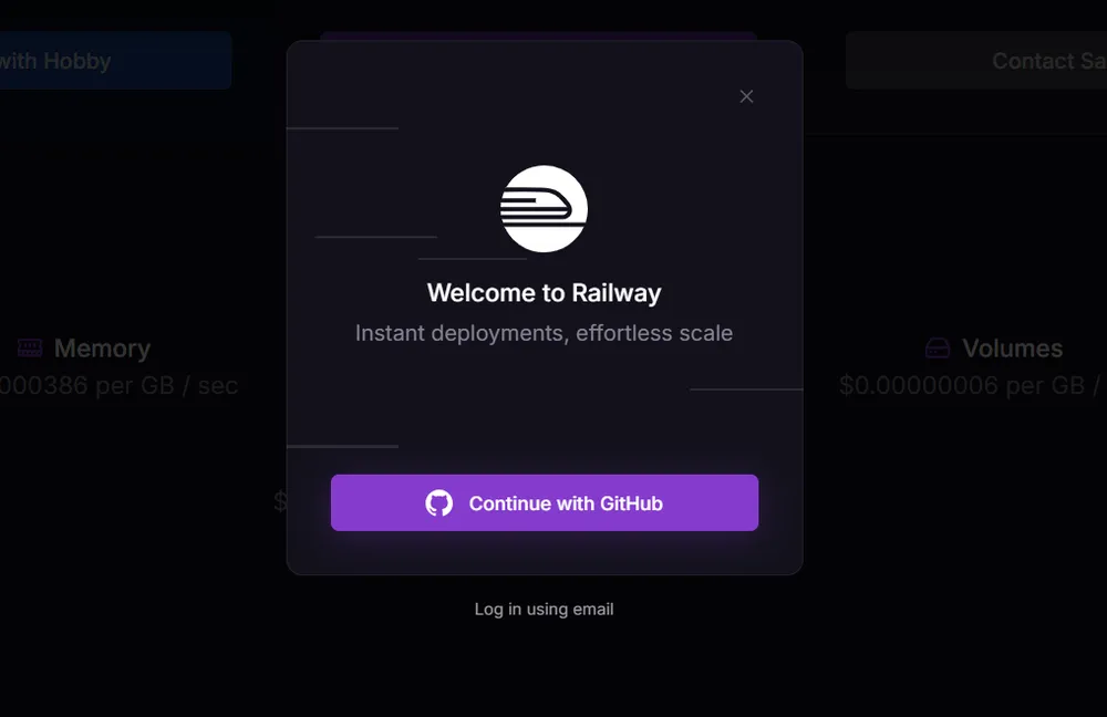 Railway : Review, Pricing and Application Deployment in France in 2026 16 Step 1 : create a Railway account