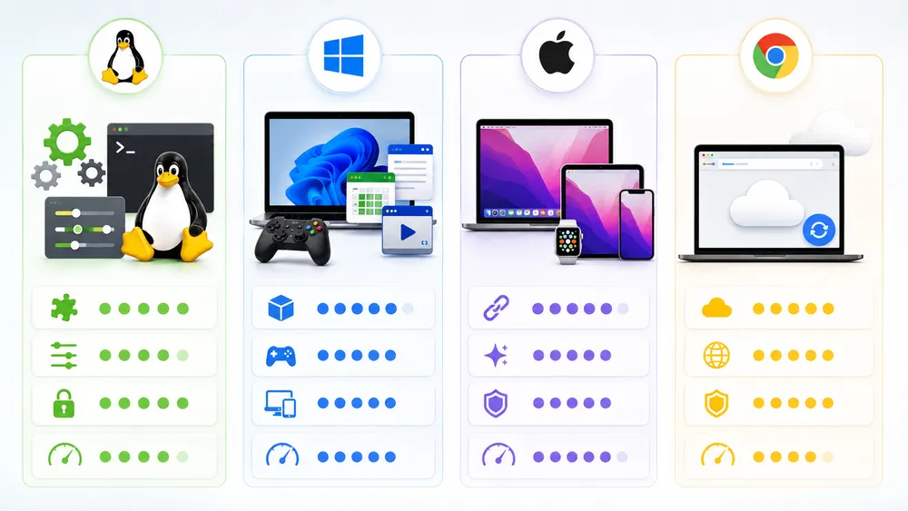 Linux vs Windows vs macOS vs ChromeOS: which operating system should you choose?