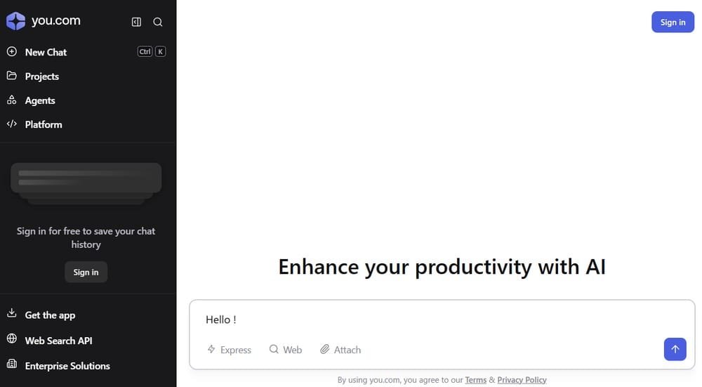 YouChat interface