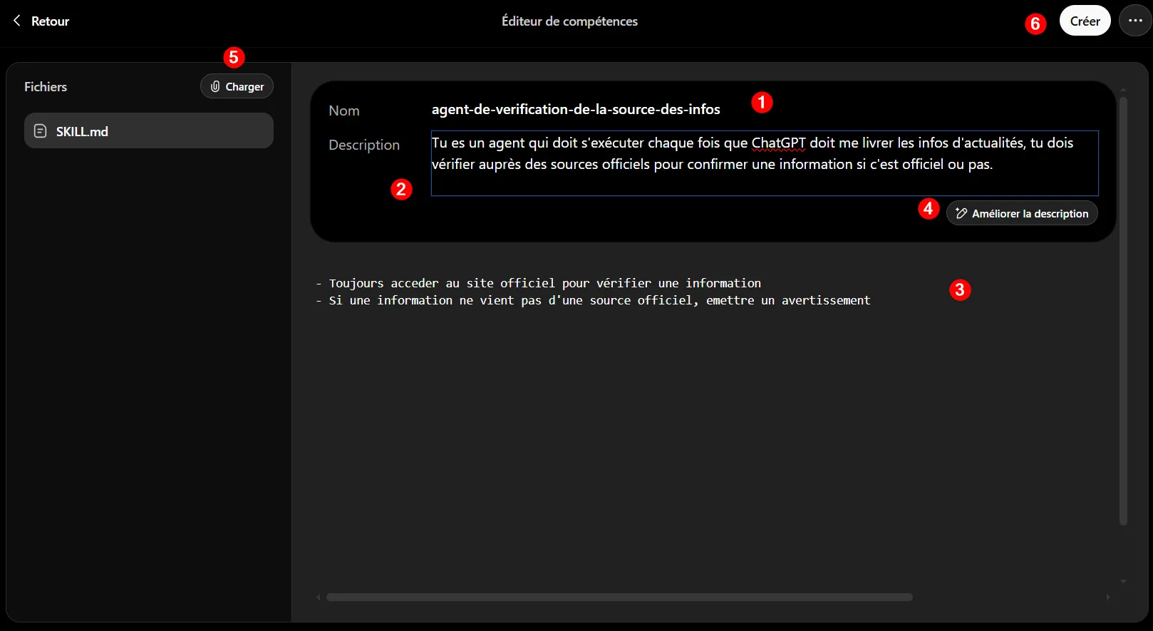 Créer un skill dans ChatGPT