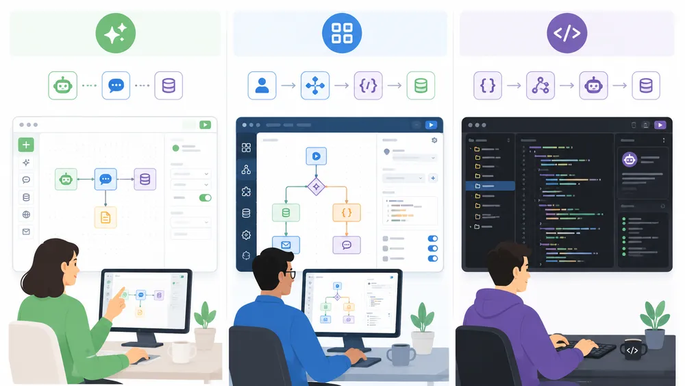 AI Agent Builder: What It Is, How It Works, and the Best Tools in 2026 7 Should you choose a no-code AI agent builder, a low-code tool, or a code-first framework?