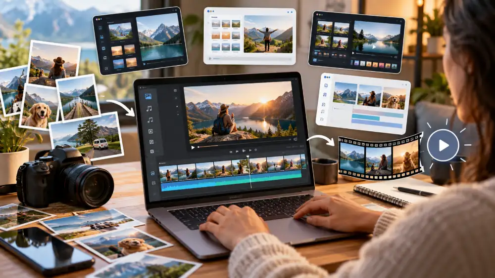 Créer une vidéo avec des photos : tutoriel pas à pas (2026) 1 Créer une vidéo avec des photos : tutoriel pas à pas (2026)