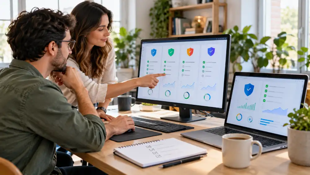 Grille de critères utilisée pour comparer les antivirus gratuits : protection, performances, vie privée, compatibilité