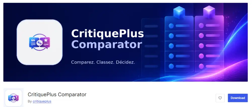 CritiquePlus Comparator en détail