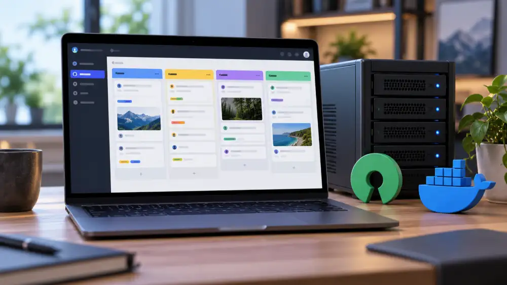Interface de Planka auto-hébergé, trello alternative open source installée sur un serveur