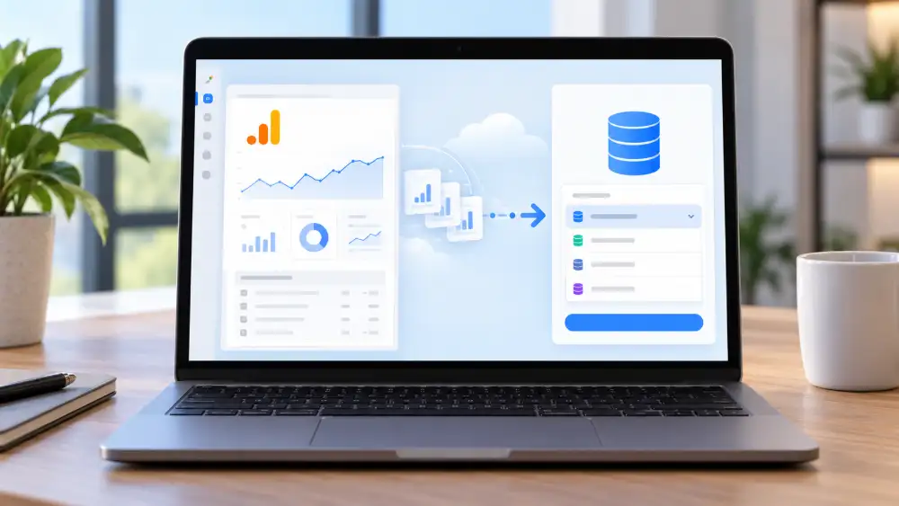 Alternative Google Analytics 2026 : 9 outils testés et leurs prix 5 Écran d'export BigQuery de GA4 avec sélection du projet Google Cloud