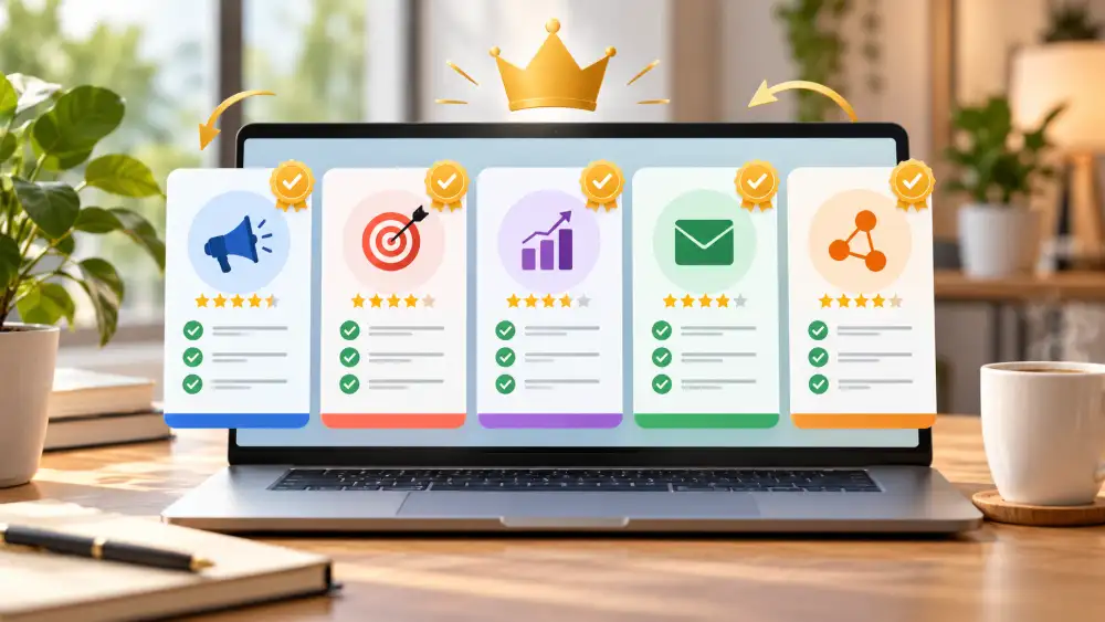 Outils marketing digital 2026 : 12 outils testés et leurs prix 2 synthèse du verdict du comparatif outils marketing digital 2026 avec les cinq recommandations clés