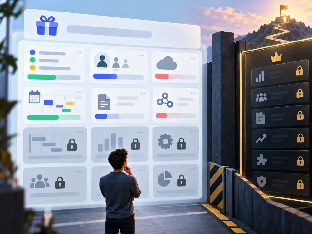 Infographie des limites des versions gratuites des logiciels de gestion de projet