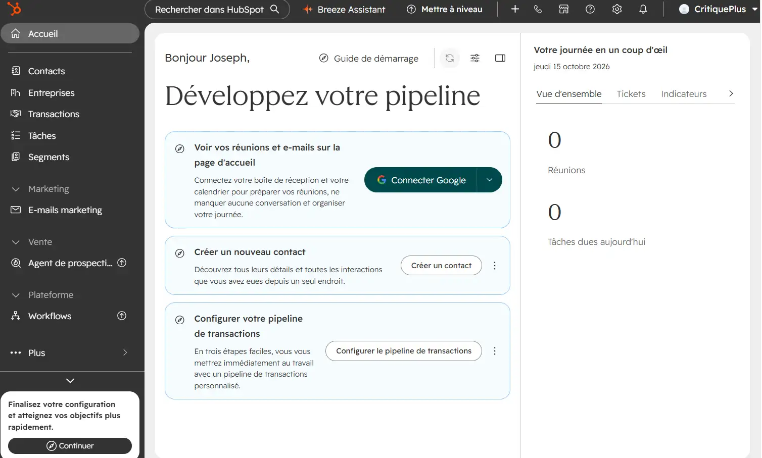 Meilleur logiciel CRM 2026 : le comparatif complet et notre verdict 7 Éditeur de workflows visuel de HubSpot reliant une campagne marketing à une opportunité