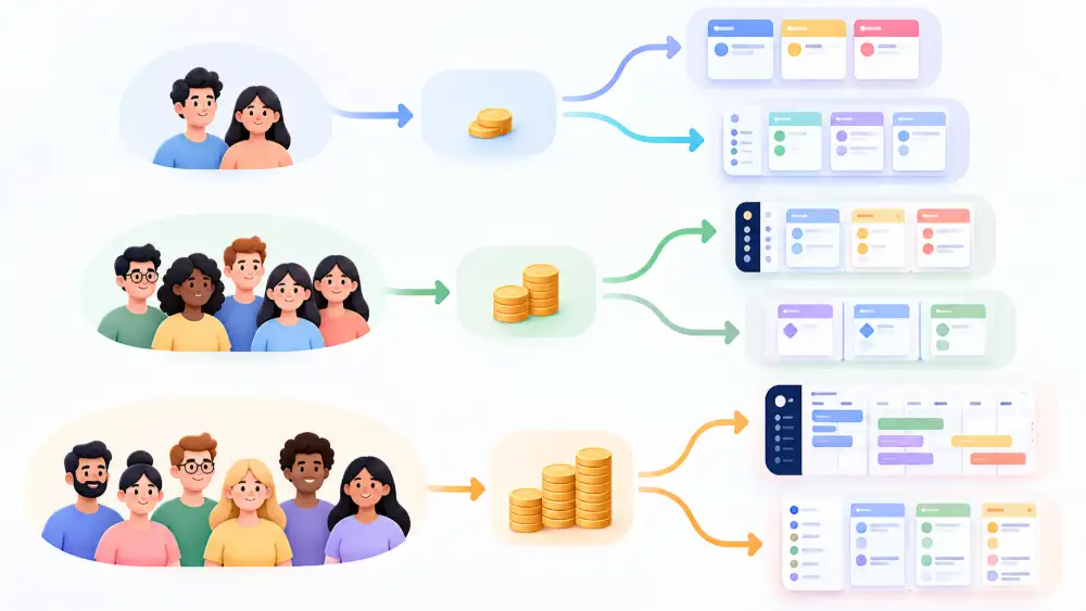 Parcours de décision pour remplacer Trello selon la taille d'équipe et le budget