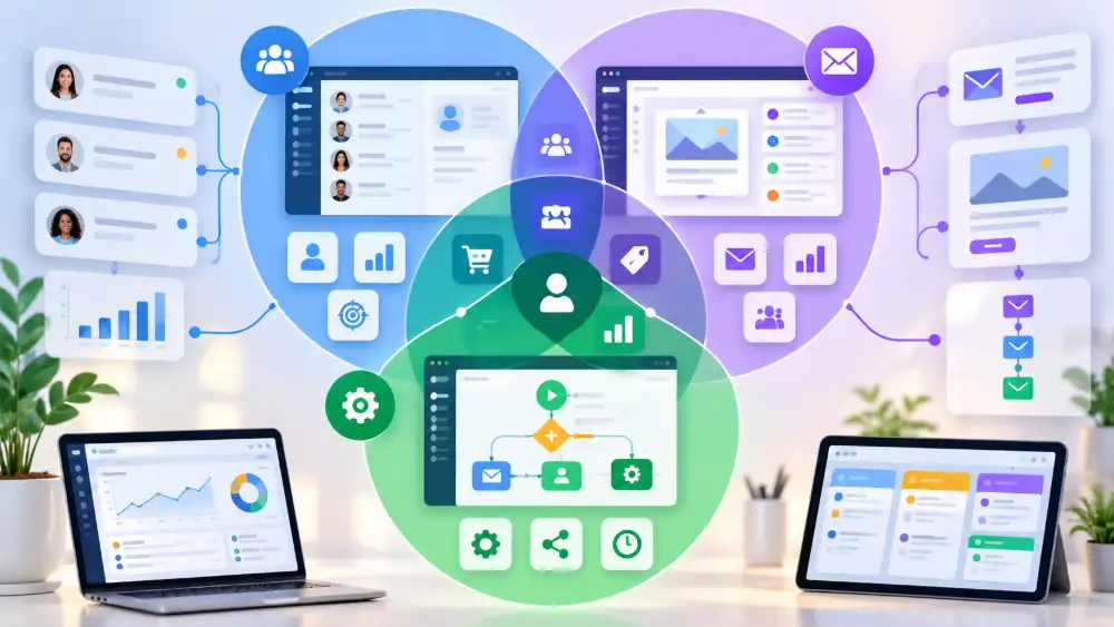Outils marketing digital 2026 : 12 outils testés et leurs prix 5 matrice des doublons entre outils de CRM, emailing et automatisation marketing